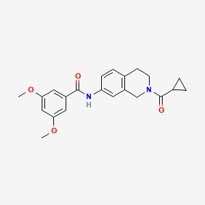 molecular formula C22H24N2O4 B2793953 N-(2-(cyclopropanecarbonyl)-1,2,3,4-tetrahydroisoquinolin-7-yl)-3,5-dimethoxybenzamide CAS No. 955643-00-2