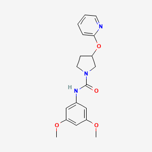 N-(3,5-dimethoxyphenyl)-3-(pyridin-2-yloxy)pyrrolidine-1-carboxamide