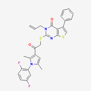 2-[2-[1-(2,5-Difluorophenyl)-2,5-dimethylpyrrol-3-yl]-2-oxoethyl]sulfanyl-5-phenyl-3-prop-2-enylthieno[2,3-d]pyrimidin-4-one