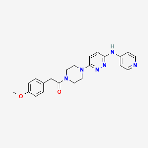 molecular formula C22H24N6O2 B2793965 2-(4-Methoxyphenyl)-1-(4-(6-(pyridin-4-ylamino)pyridazin-3-yl)piperazin-1-yl)ethanone CAS No. 1021262-21-4