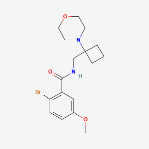 2-Bromo-5-methoxy-N-[(1-morpholin-4-ylcyclobutyl)methyl]benzamide