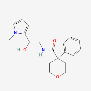 N-(2-hydroxy-2-(1-methyl-1H-pyrrol-2-yl)ethyl)-4-phenyltetrahydro-2H-pyran-4-carboxamide
