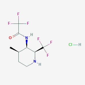 2,2,2-Trifluoro-N-[(2S,3R,4R)-4-methyl-2-(trifluoromethyl)piperidin-3-yl]acetamide;hydrochloride