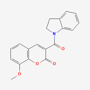 molecular formula C19H15NO4 B2793989 3-(2,3-dihydro-1H-indol-1-ylcarbonyl)-8-methoxy-2H-chromen-2-one CAS No. 700854-14-4