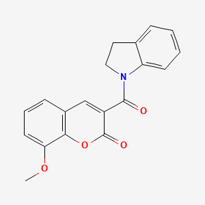 molecular formula C19H15NO4 B2793989 3-(2,3-dihydro-1H-indole-1-carbonyl)-8-methoxy-2H-chromen-2-one CAS No. 700854-14-4