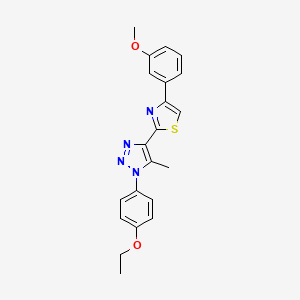 molecular formula C21H20N4O2S B2793997 2-(1-(4-ethoxyphenyl)-5-methyl-1H-1,2,3-triazol-4-yl)-4-(3-methoxyphenyl)thiazole CAS No. 1207007-48-4