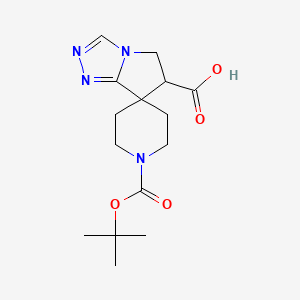 molecular formula C15H22N4O4 B2794002 1-(Tert-Butoxycarbonyl)-5,6-Dihydrospiro[Piperidine-4,7-Pyrrolo[2,1-C][1,2,4]Triazole]-6-Carboxylic Acid CAS No. 1250996-85-0