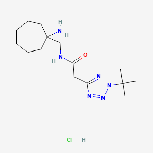 molecular formula C15H29ClN6O B2794005 N-[(1-Aminocycloheptyl)methyl]-2-(2-tert-butyltetrazol-5-yl)acetamide;hydrochloride CAS No. 2418726-93-7