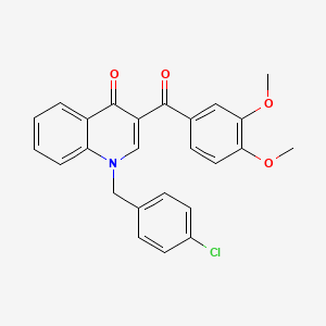molecular formula C25H20ClNO4 B2794007 1-[(4-Chlorophenyl)methyl]-3-(3,4-dimethoxybenzoyl)quinolin-4-one CAS No. 866808-17-5