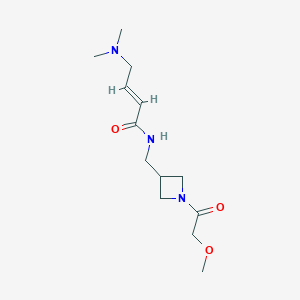 molecular formula C13H23N3O3 B2794008 (E)-4-(Dimethylamino)-N-[[1-(2-methoxyacetyl)azetidin-3-yl]methyl]but-2-enamide CAS No. 2411324-65-5