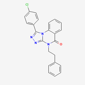 molecular formula C23H17ClN4O B2794010 1-(4-chlorophenyl)-4-phenethyl-[1,2,4]triazolo[4,3-a]quinazolin-5(4H)-one CAS No. 866896-54-0