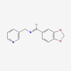 molecular formula C14H12N2O2 B2794015 1-(1,3-benzodioxol-5-yl)-N-(pyridin-3-ylmethyl)methanimine CAS No. 321979-15-1