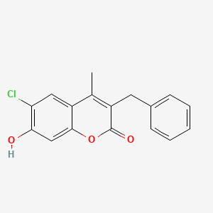 molecular formula C17H13ClO3 B2794022 3-苄基-6-氯-7-羟基-4-甲基-2H-香豆素-2-酮 CAS No. 109650-11-5