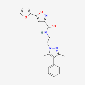 N-(2-(3,5-dimethyl-4-phenyl-1H-pyrazol-1-yl)ethyl)-5-(furan-2-yl)isoxazole-3-carboxamide