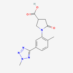molecular formula C14H15N5O3 B2794026 1-[2-Methyl-5-(2-methyltetrazol-5-yl)phenyl]-5-oxopyrrolidine-3-carboxylic acid CAS No. 1269224-08-9
