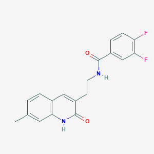 3,4-difluoro-N-[2-(7-methyl-2-oxo-1H-quinolin-3-yl)ethyl]benzamide