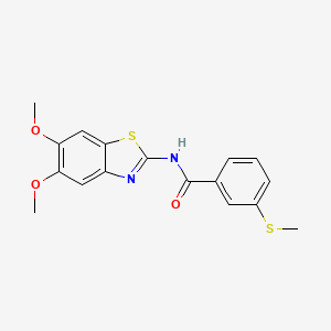 molecular formula C17H16N2O3S2 B2794029 N-(5,6-dimethoxybenzo[d]thiazol-2-yl)-3-(methylthio)benzamide CAS No. 896347-38-9