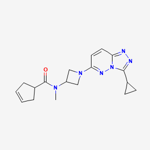 N-(1-{3-cyclopropyl-[1,2,4]triazolo[4,3-b]pyridazin-6-yl}azetidin-3-yl)-N-methylcyclopent-3-ene-1-carboxamide