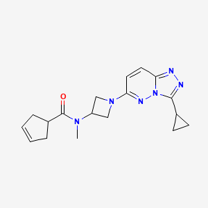 molecular formula C18H22N6O B2794033 N-(1-{3-cyclopropyl-[1,2,4]triazolo[4,3-b]pyridazin-6-yl}azetidin-3-yl)-N-methylcyclopent-3-ene-1-carboxamide CAS No. 2199904-13-5