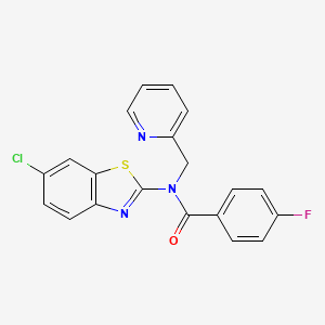 N-(6-chlorobenzo[d]thiazol-2-yl)-4-fluoro-N-(pyridin-2-ylmethyl)benzamide