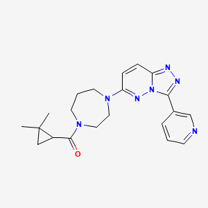 molecular formula C21H25N7O B2794035 (2,2-Dimethylcyclopropyl)-[4-(3-pyridin-3-yl-[1,2,4]triazolo[4,3-b]pyridazin-6-yl)-1,4-diazepan-1-yl]methanone CAS No. 2380166-72-1