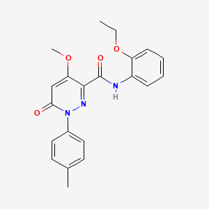 molecular formula C21H21N3O4 B2794038 N-(2-ethoxyphenyl)-4-methoxy-1-(4-methylphenyl)-6-oxopyridazine-3-carboxamide CAS No. 921835-94-1