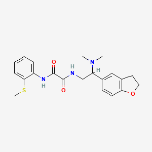 molecular formula C21H25N3O3S B2794040 N1-(2-(2,3-dihydrobenzofuran-5-yl)-2-(dimethylamino)ethyl)-N2-(2-(methylthio)phenyl)oxalamide CAS No. 1448036-69-8