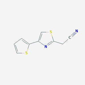 molecular formula C9H6N2S2 B2794046 2-(4-(Thiophen-2-yl)thiazol-2-yl)acetonitrile CAS No. 351443-25-9