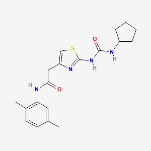 molecular formula C19H24N4O2S B2794047 2-(2-(3-cyclopentylureido)thiazol-4-yl)-N-(2,5-dimethylphenyl)acetamide CAS No. 921508-35-2