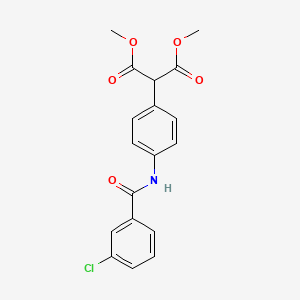 molecular formula C18H16ClNO5 B2794061 Dimethyl 2-{4-[(3-chlorobenzoyl)amino]phenyl}malonate CAS No. 866137-14-6