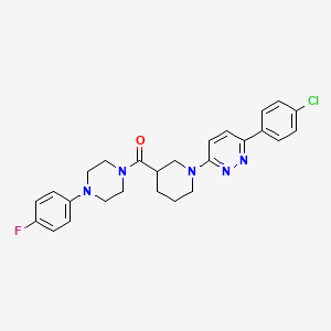 molecular formula C26H27ClFN5O B2794065 (1-(6-(4-Chlorophenyl)pyridazin-3-yl)piperidin-3-yl)(4-(4-fluorophenyl)piperazin-1-yl)methanone CAS No. 1105232-06-1