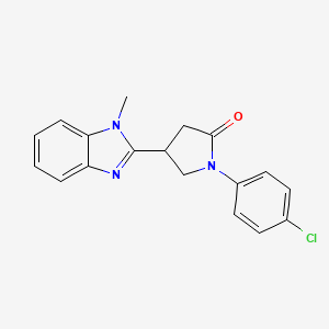 molecular formula C18H16ClN3O B2794071 1-(4-Chlorophenyl)-4-(1-methylbenzimidazol-2-yl)pyrrolidin-2-one CAS No. 876712-74-2
