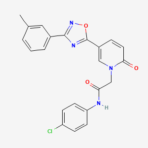 molecular formula C22H17ClN4O3 B2794073 N-(4-chlorophenyl)-2-{5-[3-(3-methylphenyl)-1,2,4-oxadiazol-5-yl]-2-oxopyridin-1(2H)-yl}acetamide CAS No. 1326930-27-1