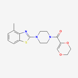 molecular formula C17H19N3O3S B2794074 (5,6-Dihydro-1,4-dioxin-2-yl)(4-(4-methylbenzo[d]thiazol-2-yl)piperazin-1-yl)methanone CAS No. 897475-52-4