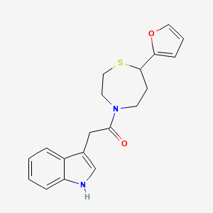 molecular formula C19H20N2O2S B2794076 1-(7-(furan-2-yl)-1,4-thiazepan-4-yl)-2-(1H-indol-3-yl)ethanone CAS No. 1706092-66-1