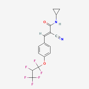 molecular formula C16H12F6N2O2 B2794084 (E)-2-Cyano-N-cyclopropyl-3-[4-(1,1,2,3,3,3-hexafluoropropoxy)phenyl]prop-2-enamide CAS No. 1097563-50-2