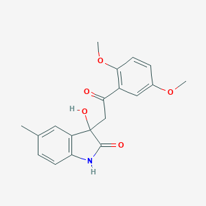 molecular formula C19H19NO5 B279409 3-[2-(2,5-dimethoxyphenyl)-2-oxoethyl]-3-hydroxy-5-methyl-1,3-dihydro-2H-indol-2-one 