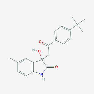 molecular formula C21H23NO3 B279410 3-[2-(4-tert-butylphenyl)-2-oxoethyl]-3-hydroxy-5-methyl-1,3-dihydro-2H-indol-2-one 