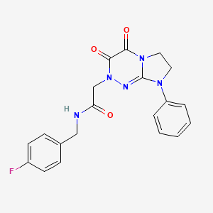 molecular formula C20H18FN5O3 B2794100 2-(3,4-dioxo-8-phenyl-3,4,7,8-tetrahydroimidazo[2,1-c][1,2,4]triazin-2(6H)-yl)-N-(4-fluorobenzyl)acetamide CAS No. 942011-69-0