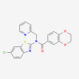 N-(6-chlorobenzo[d]thiazol-2-yl)-N-(pyridin-2-ylmethyl)-2,3-dihydrobenzo[b][1,4]dioxine-6-carboxamide