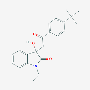 molecular formula C22H25NO3 B279411 3-[2-(4-tert-butylphenyl)-2-oxoethyl]-1-ethyl-3-hydroxy-1,3-dihydro-2H-indol-2-one 