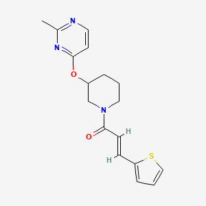molecular formula C17H19N3O2S B2794114 (E)-1-(3-((2-methylpyrimidin-4-yl)oxy)piperidin-1-yl)-3-(thiophen-2-yl)prop-2-en-1-one CAS No. 2035023-14-2