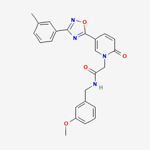 molecular formula C24H22N4O4 B2794124 N-(3-methoxybenzyl)-2-{5-[3-(3-methylphenyl)-1,2,4-oxadiazol-5-yl]-2-oxopyridin-1(2H)-yl}acetamide CAS No. 1326930-37-3