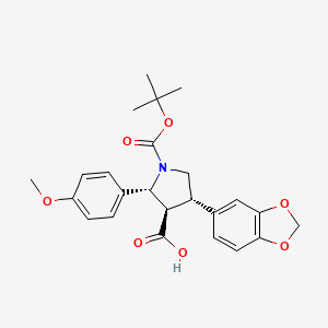 molecular formula C24H27NO7 B2794126 (2R,3R,4S)-4-(benzo[d][1,3]dioxol-5-yl)-1-(tert-butoxycarbonyl)-2-(4-methoxyphenyl)pyrrolidine-3-carboxylic acid CAS No. 173864-48-7