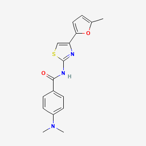 molecular formula C17H17N3O2S B2794133 4-(dimethylamino)-N-(4-(5-methylfuran-2-yl)thiazol-2-yl)benzamide CAS No. 477536-26-8