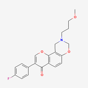 molecular formula C21H20FNO4 B2794136 3-(4-氟苯基)-9-(3-甲氧基丙基)-9,10-二氢-8,7-氧杂环己诺[8,7-e][1,3]噁唑啉-4(8H)-酮 CAS No. 1010905-73-3