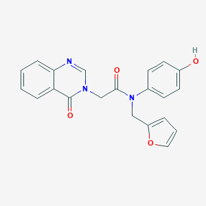 molecular formula C21H17N3O4 B279415 N-(furan-2-ylmethyl)-N-(4-hydroxyphenyl)-2-(4-oxoquinazolin-3(4H)-yl)acetamide 
