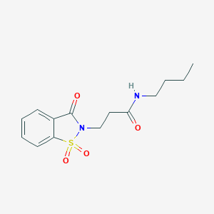molecular formula C14H18N2O4S B279416 N-butyl-3-(1,1-dioxido-3-oxo-1,2-benzisothiazol-2(3H)-yl)propanamide 