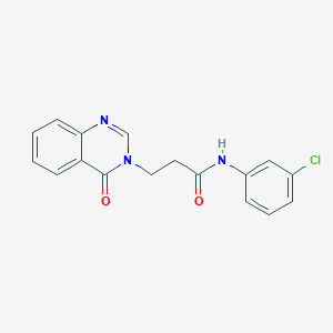 molecular formula C17H14ClN3O2 B279417 N-(3-chlorophenyl)-3-(4-oxoquinazolin-3(4H)-yl)propanamide 