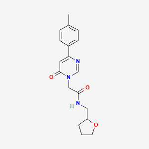 2-(6-oxo-4-(p-tolyl)pyrimidin-1(6H)-yl)-N-((tetrahydrofuran-2-yl)methyl)acetamide